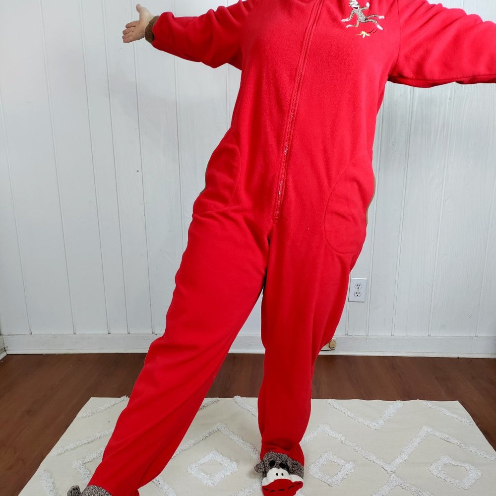 Red Fleece Sockmonkey Onesie